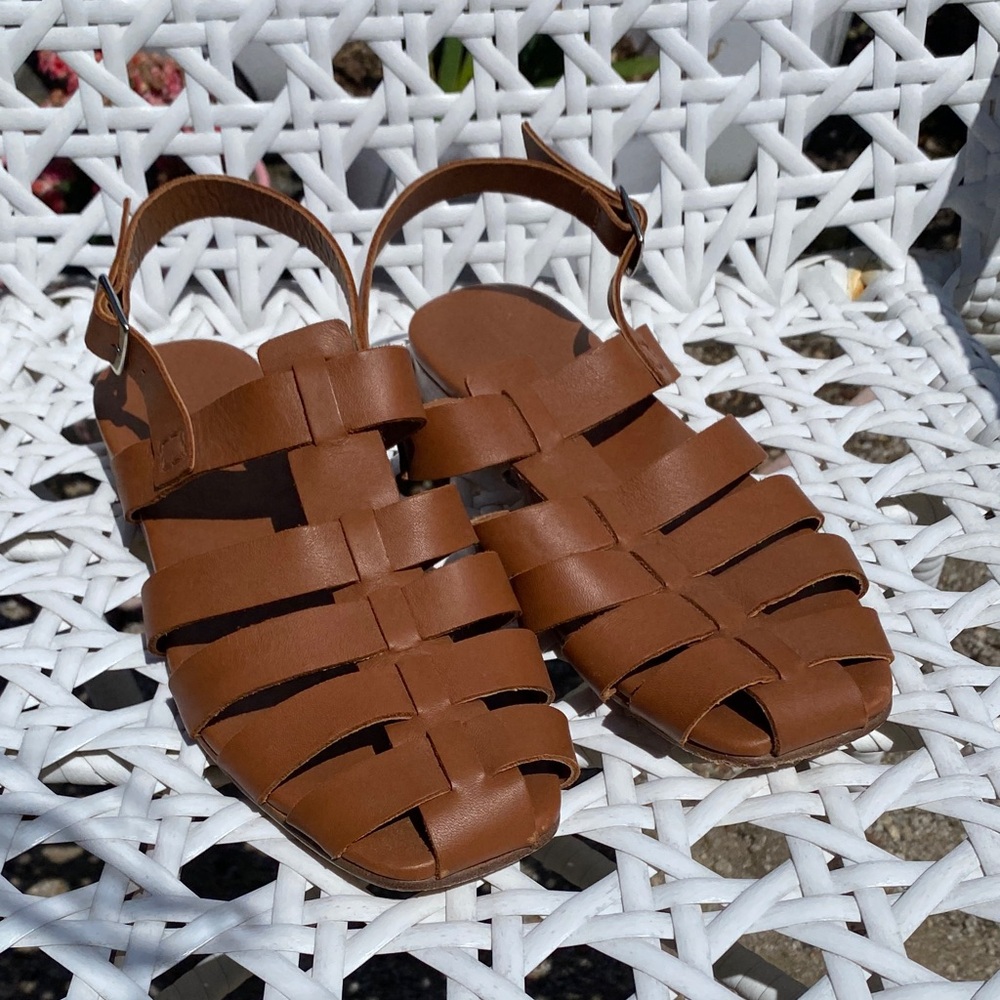 Jenni Kayne Brown Leather Strappy Sandals
